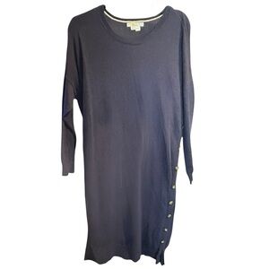 Boden Navy Long Sleeve Belted Sweater Dress Wool/Cashmere Size 16/18